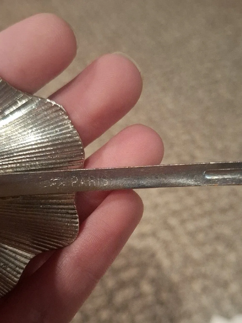 Silver Leaf Slide Hair Clips - Pair